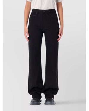 Balenciaga Wool Mid-Rise Straight-Leg Tailored Trousers - Blue