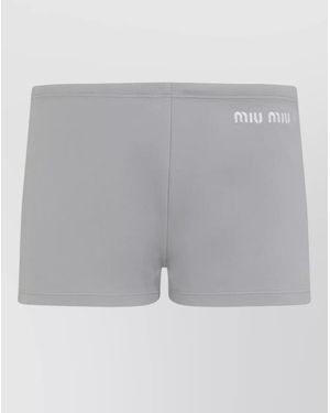 Miu Miu Polyamide Tech Fabric Low Rise Shorts - Gray