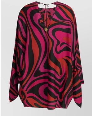 PUCCI Silk Short Kaftan Dress - Red