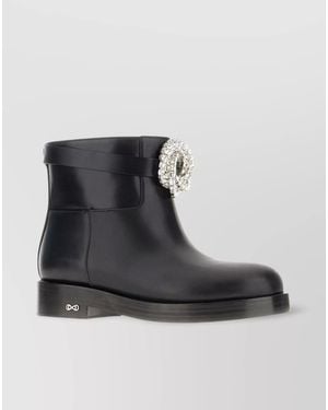 Mach & Mach Leather Ankle Boots - Black