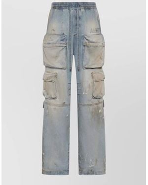 Amiri Denim Cargo Wide-Leg Trousers - Grey