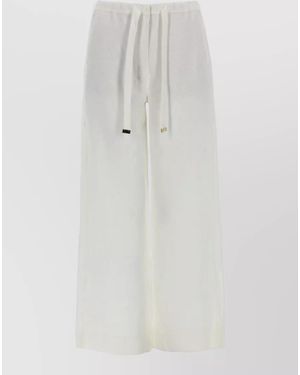 Max Mara Linen Straight-Leg Pants - White