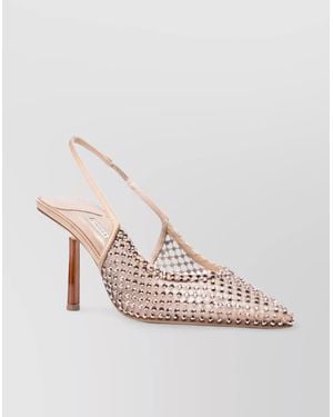 Le Silla Gilda Crystal Embellished Mesh Pumps - Pink
