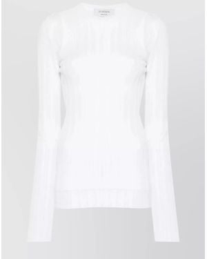 Sportmax Sheer Organza Crewneck Blouse - White