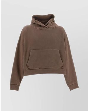 Entire studios Cropped Hoodie With Front Pouch - Brown