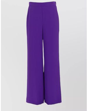 P.A.R.O.S.H. High Rise Trousers Elastic Waist Wide Leg - Purple