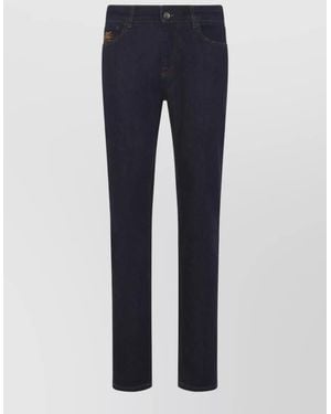 Etro Cotton Denim Straight-Leg Jeans - Blue