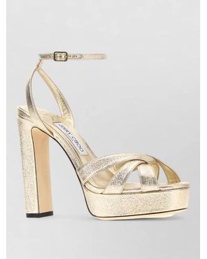 Jimmy Choo Kove 120 Platform Ankle Strap Sandals - Natural