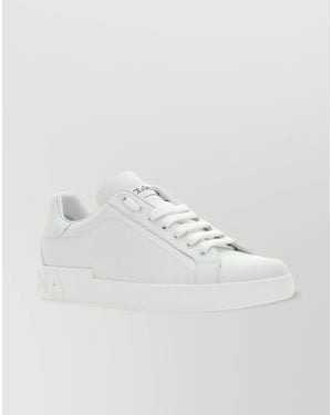 Dolce & Gabbana Leather Low-Top Trainers - White
