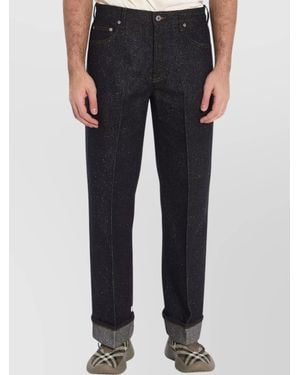 Burberry Denim Mid-Rise Straight-Leg Trousers - Blue