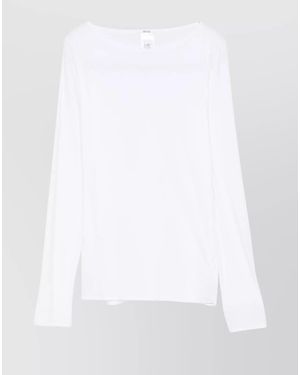 Wolford Long-Sleeve Boat Neck Top - White