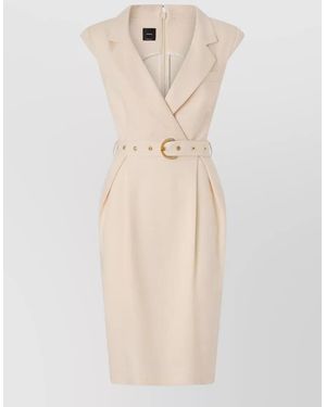 Pinko Amadine Knee-Length Dress - Natural