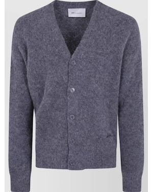Ami Paris V-Neck Cardigan - Blue