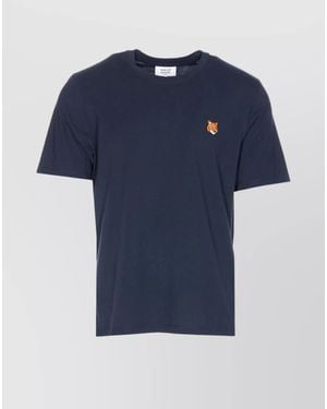 Maison Kitsuné Cotton Regular-Fit Crew-Neck Short-Sleeve T-Shirt - Blue
