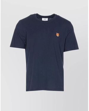 Maison Kitsuné Fox Head Crewneck Short Sleeve T-Shirt - Blue