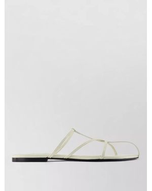 Jil Sander Leather Pointed-Toe Sandals - White