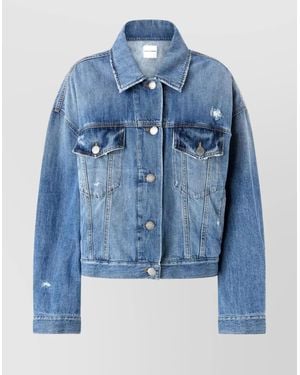 Pinko Denim Cropped Jacket - Blue
