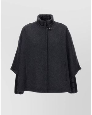 Fay Wool Reversible Cape - Blue