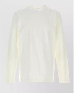 The Row Leon Cotton Crew Neck Long Sleeves - White