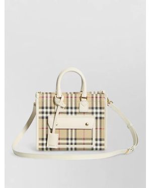Burberry Freya Mini Tote Shoulder Bag - Natural
