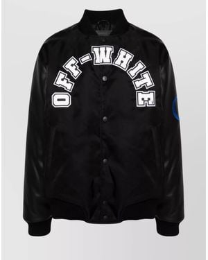 Off-White c/o Virgil Abloh Sleeve Contrast Jacket Front Pockets Ribbed - Black
