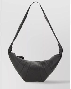 Lemaire Curved Knotted Strap Textured Cross-Body Bag - Black