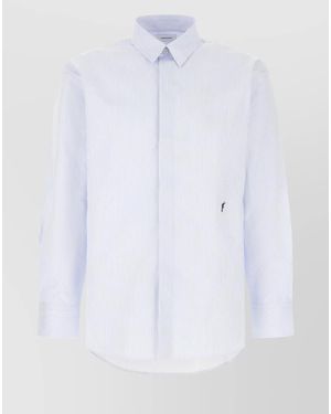 Ferragamo Embroidered Poplin Shirt - White