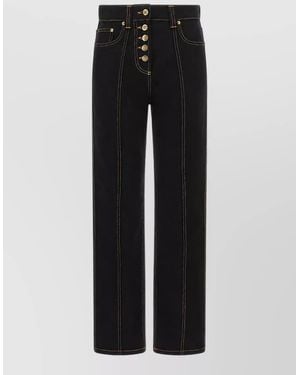 Versace High-Rise Straight-Leg Denim Jeans - Black