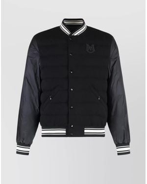 Moncler Down Reversible Ribbed Bomber Jacket - Blue