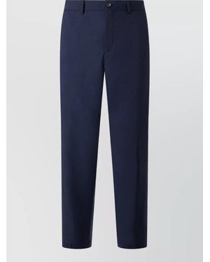 BOSS Linen-Blend Straight-Leg Pants - Blue