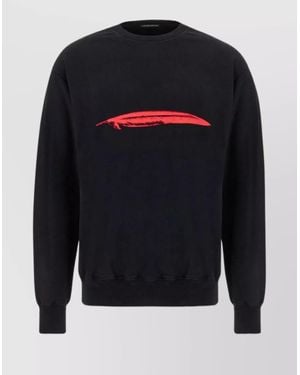 Ann Demeulemeester Printed Cotton Loose-Fit Sweatshirt - Blue