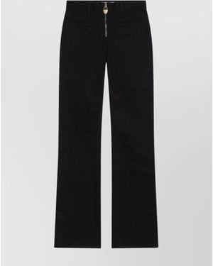 Chloé Cotton Slim Straight-Leg Trousers - Black