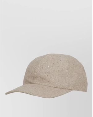 Panicale Sequined Baseball Cap - Natural