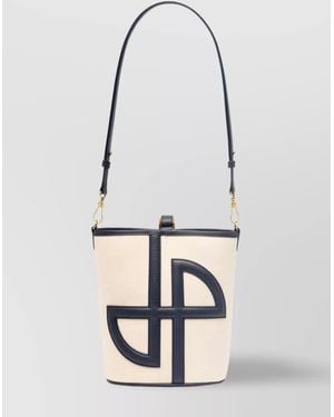 Patou Leather Small Bucket Bag - White