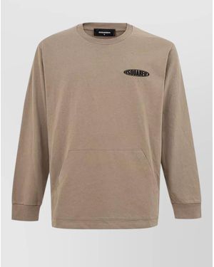 DSquared² Cotton Long-Sleeve Sweatshirt - Natural