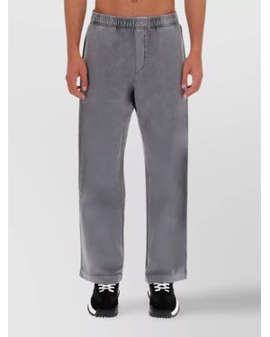 Versace Jeans Couture Cotton Straight-Leg Trousers - Grey