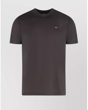 Paul & Shark Crew-Neck Ribbed T-Shirt Short Sleeves - Black