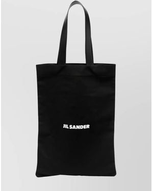 Jil Sander Canvas Logo Tote Bag - Black