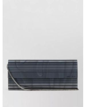 Jimmy Choo Sweetie Pvc Clutch Striped Chain Strap - Grey