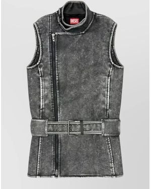 DIESEL Double-Breasted Sleeveless Mini Dress - Grey