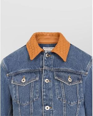 Bottega Veneta Denim Fitted Jacket - Blue