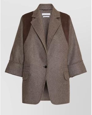 Max Mara Virgin Wool Single Breasted Coat - Brown