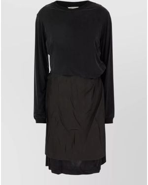 Maison Margiela Stretch Cupro Midi Dress - Black