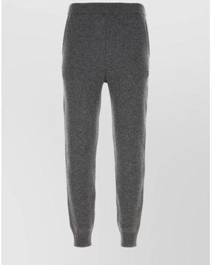Prada Cashmere Ribbed-Cuff Track Trousers - Grey