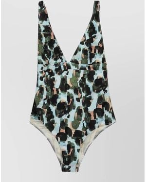 Feel me fab Crossy One Piece Swimsuit Deep Neckline - Multicolour