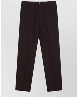 Prada Virgin Wool Mid-Rise Straight-Leg Pants - Black