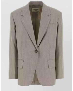 Weekend by Maxmara Wool Attila Blazer Tailored Notch Lapels - Gray