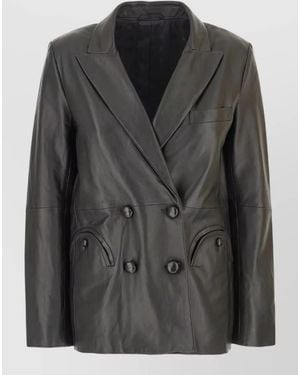 Blazé Milano Leather Coat - Black
