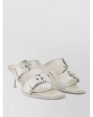 McQueen Leather Platform Sandals - Natural