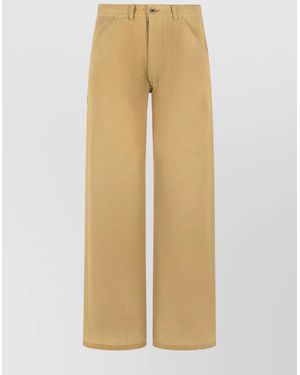 Maison Margiela Cotton Wide-Leg Trousers - Natural